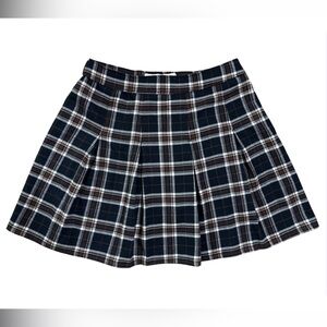 Hollister Y2k Ultra High Rise Preppy Navy Plaid Pleated Schoolgirl Skirt Medium
